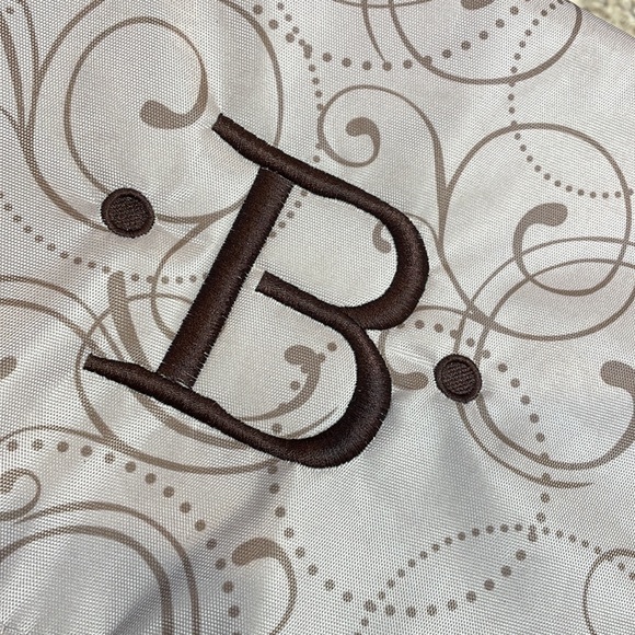 Thirty-One Small Soft Sided Cooler. Brown & Tan Design Monogrammed •B•   GUC - Picture 4 of 13